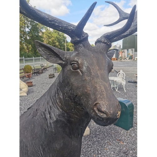 68 - Exceptional quality bronze sculpture of a Majestic Stag {212cm H x 220cm L x 134cm D}