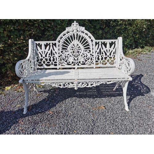 69 - Good quality cast iron Pierce of Wexford garden bench {106 cm H x 132 cm W x 62 cm D}.