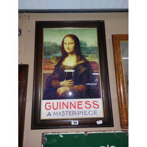 105 - Guinness Mona Lisa Masterpiece framed advertising print {81 cm H x 56 cm W}