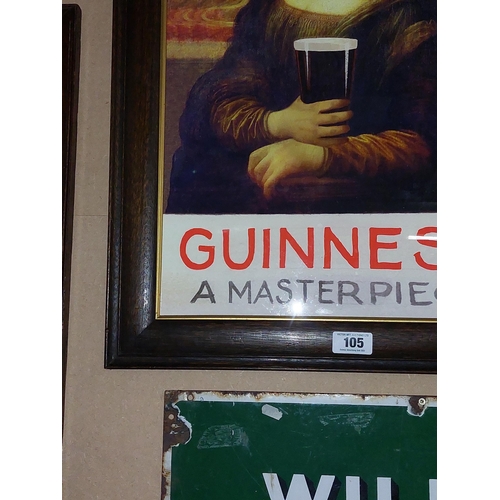 105 - Guinness Mona Lisa Masterpiece framed advertising print {81 cm H x 56 cm W}