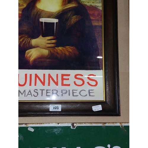 105 - Guinness Mona Lisa Masterpiece framed advertising print {81 cm H x 56 cm W}