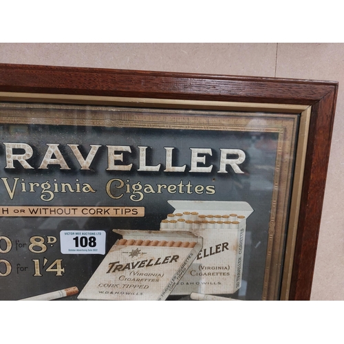 108 - Travellers Virginia Tobacco framed print. {31 cm H x 44 cm W}.