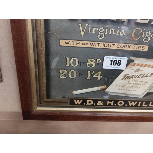 108 - Travellers Virginia Tobacco framed print. {31 cm H x 44 cm W}.