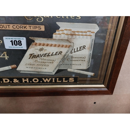 108 - Travellers Virginia Tobacco framed print. {31 cm H x 44 cm W}.