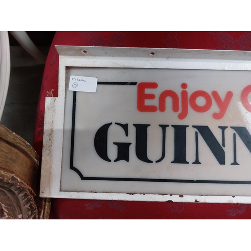 111b - Enjoy Guinness perspex hanging sign. { 20 cm H x 50 cm W}.