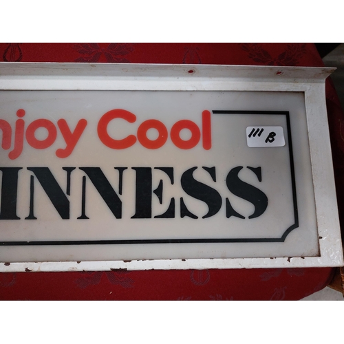 111b - Enjoy Guinness perspex hanging sign. { 20 cm H x 50 cm W}.