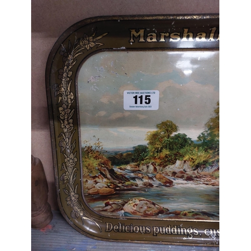 115 - Marshall's Farola tin plate advertising tray. { 31 cm H x 42 cm W}.