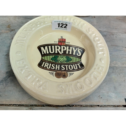 122 - Murphy's Irish Stout ceramic ashtray. {4 cm H x 20 cm Dia}.