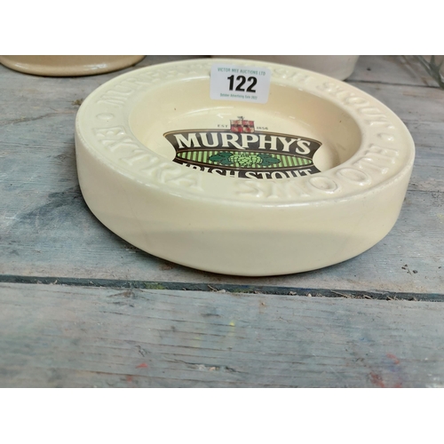 122 - Murphy's Irish Stout ceramic ashtray. {4 cm H x 20 cm Dia}.