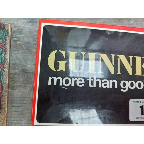 130 - Guinness For More Than Goodness celluloid advertising showcard {13 cm H x 28 cm W}