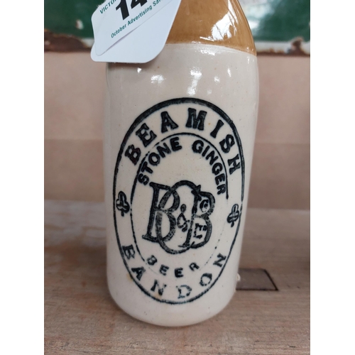 145 - Beamish of Bandon stoneware Ginger beer bottle. {21 cm H x 7 cm Dia}