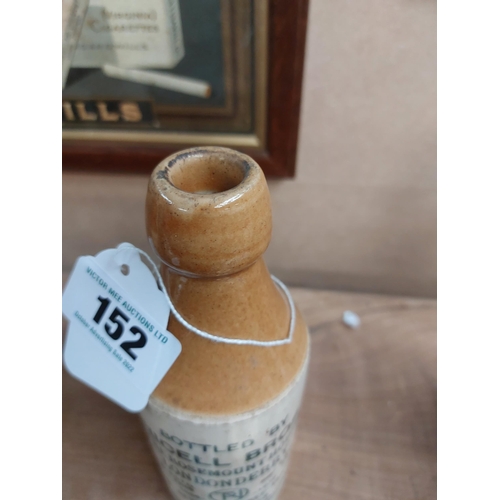 152 - Nicell Bros The Rosemount House Londonderry stoneware Ginger beer bottle. {20 cm H x 7 cm Dia}