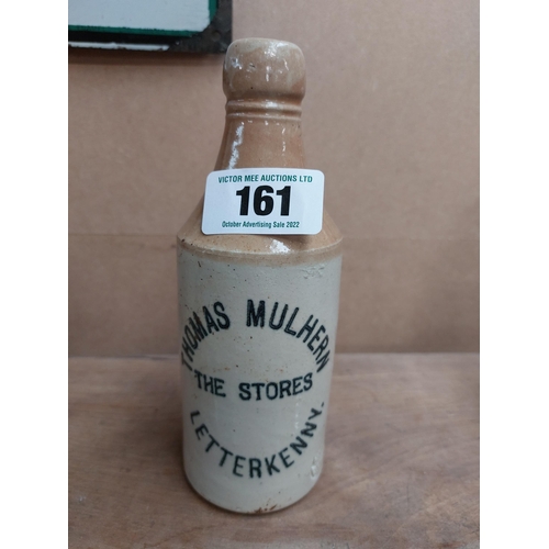 161 - Thomas Mulhern The Stores Letterkenny stoneware Ginger beer bottle. {19 cm H x 7 cm Dia}.