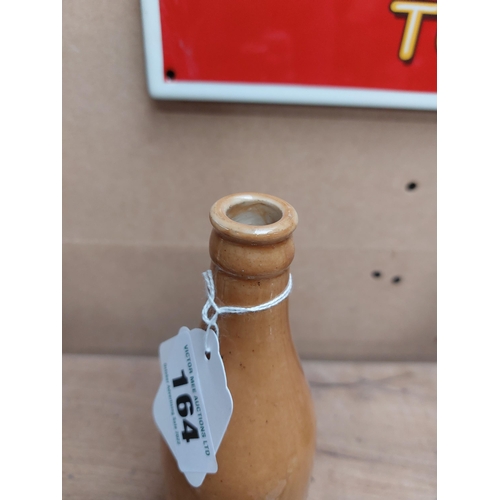 164 - Corcoran and Co Carlow stoneware Ginger beer bottle. { 20 cm H x 7 cm Dia}.