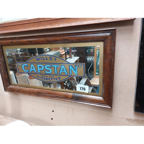 176 - Wills's Capstan advertising mirror. {96 cm H x 53 cm W}.