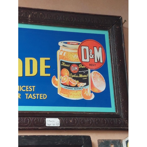 186 - Ogilvie and Moore Marmalade framed advertising print. {35 cm H x 68 cm W}.