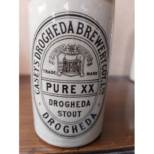 198 - Caseys Drogheda Brewery stoneware Ginger beer bottle {22 cm H x 7 cm Dia}