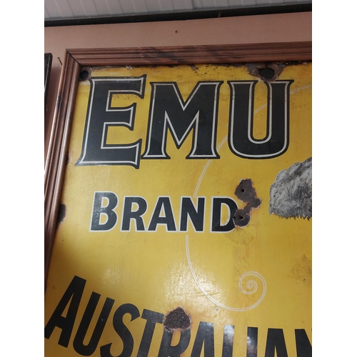 205 - Emu Brand Australian Wine enamel advertising sign. {81 cm x 96 cm W}.