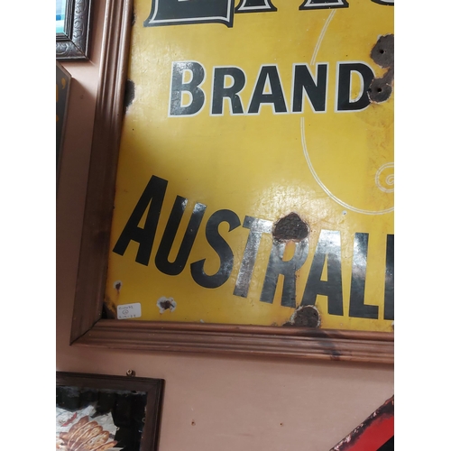 205 - Emu Brand Australian Wine enamel advertising sign. {81 cm x 96 cm W}.