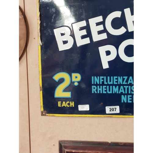 207 - Original Act like Magic Beechams Powders enamel advertising sign. {50 cm H x 76 cm W}.