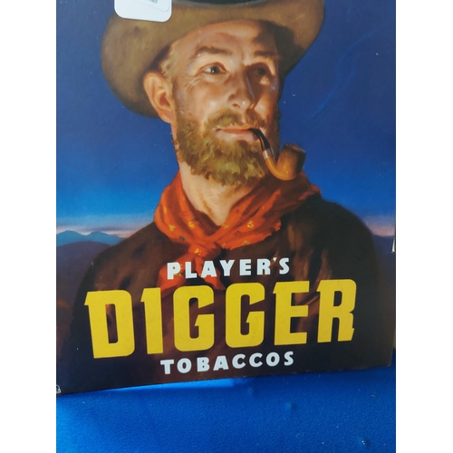 209 - Player's Digger Tobacco Showcard. {35 cm H x 30 cm W}.