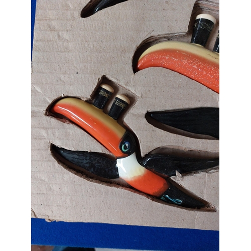 215 - Set of three original Carltonware Guinness Flying Wall Toucans.