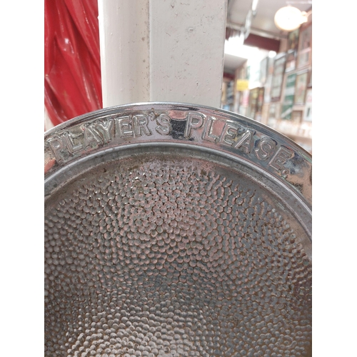 222 - Player's Please silver plate drinks tray. { 31 cm Dia}.