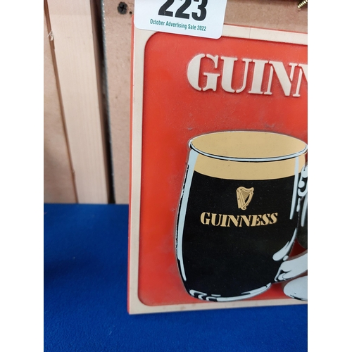 223 - Perspex Guinness advertising shelf sign {19 cm H x 19 cm W}.