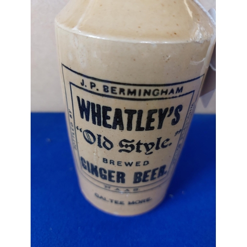 227 - Wheatley's Old Style Ginger Beer stoneware Ginger beer bottle. {17 cm H x 7 Dia}.