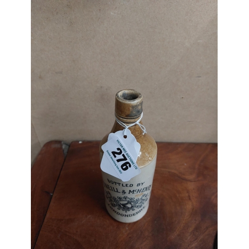 276 - O'Neill and McHenry Londonderry stoneware Ginger beer bottle{20 cm H x 7 cm Dia}