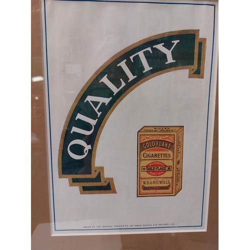 281 - Quality Wills's Gold Flake framed showcard. {46 cm H x 36 cm W}