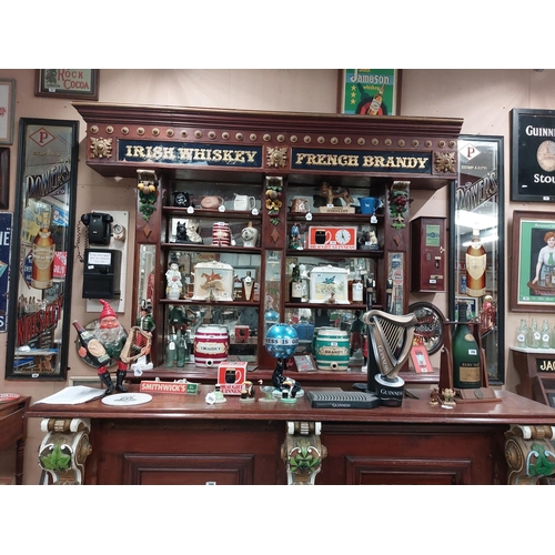 282 - Rare pair of Power's Whiskey pillar framed advertising mirrors with Celtic lettering. {198 cm H x 44... 