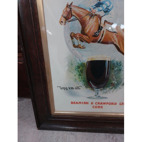 286 - Knuckleduster Stout Beamish and Co Cork framed advertising print. {50 cm H x 28 cm W}.