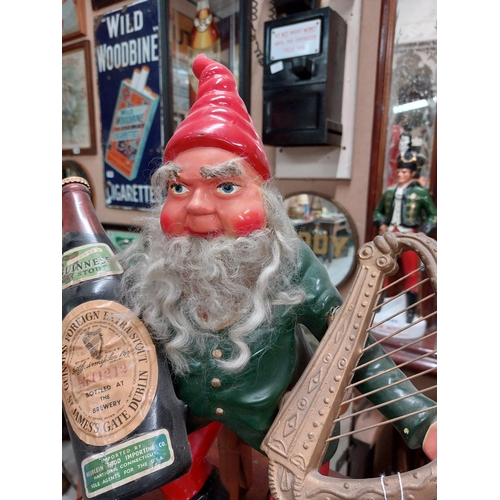 289 - 1950's Guinness Leprechaun with Harp and Bottle. {46 cm H x 36 cm W x 22 cm D}.