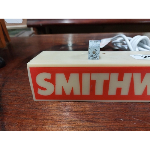 290 - Smithwick's It's Great! Perspex shelf advertising light {5 cm H x 30 cm W}.