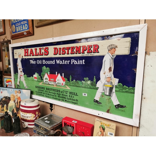 551 - Hall's Distemper Sissons Brothers and Co Ltd Hull enamel advertising sign. {70 cm H x 174 cm W}.