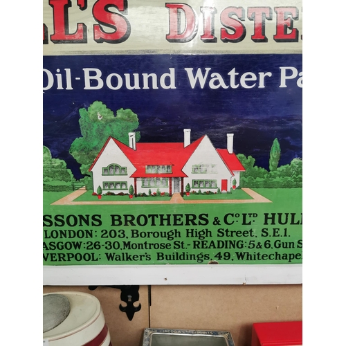 551 - Hall's Distemper Sissons Brothers and Co Ltd Hull enamel advertising sign. {70 cm H x 174 cm W}.