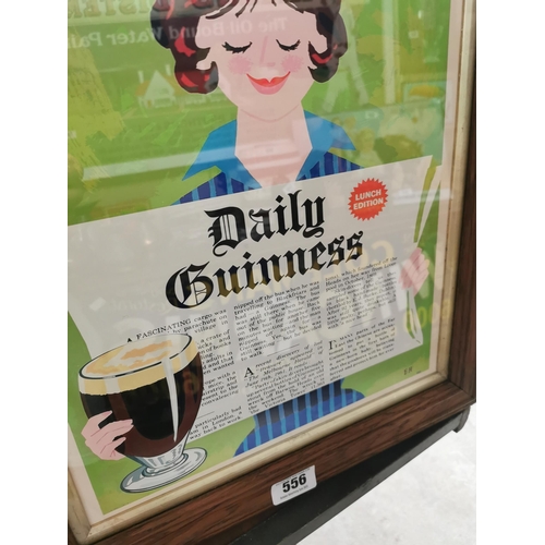 556 - Daily Guinness Lunch Edition framed advertising print. {59 cm H x 49 cm W}.