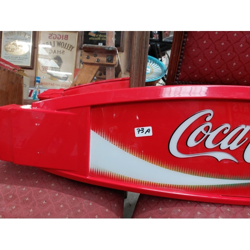 73a - Coca Cola Light Up sign. {27 cm H x 115 cm W x 11 cm D}.