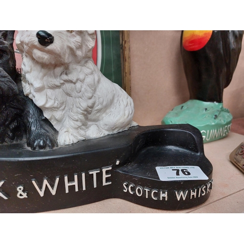 76 - Black and White Scotch Whiskey Rubberoid advertising bottle stand with light up eyes {23 cm H x 31 c... 