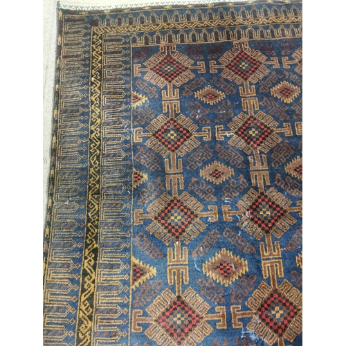 1019 - Decorative Persian carpet square { 240cm L X 130cm W }.