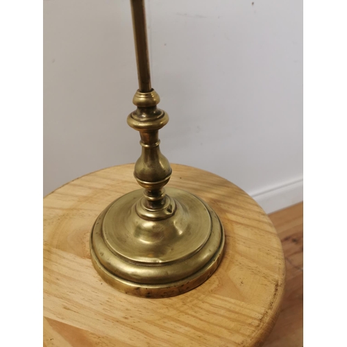 1036 - Early 20th. C. brass student's lamp. { 52cm H X 22cm Dia }.