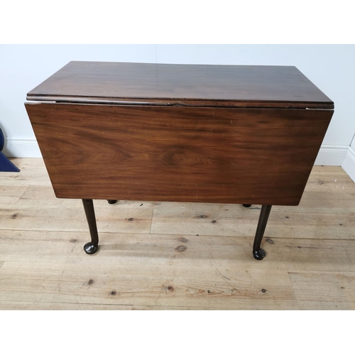 1053 - Irish Georgian mahogany drop leaf table with single drawer in the frieze raised on tapered legs and ... 