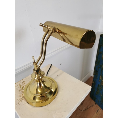 123 - Brass office desk lamp. {32 cm H x 25 cm W x 24 cm D}.