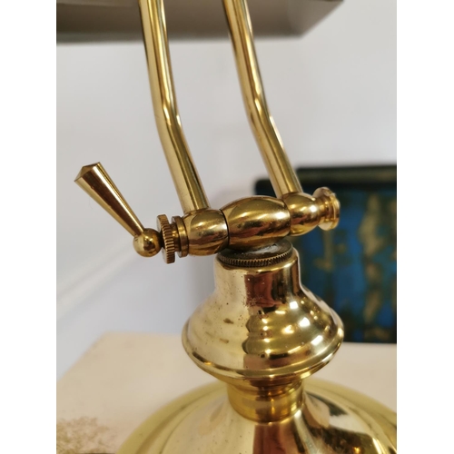 123 - Brass office desk lamp. {32 cm H x 25 cm W x 24 cm D}.