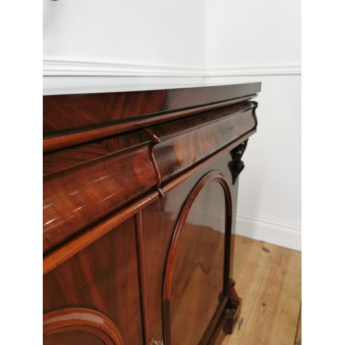 135 - 19th C. mahogany chiffonier with two drawers in the frieze above two blind doors {95 cm H x 123 cm W... 