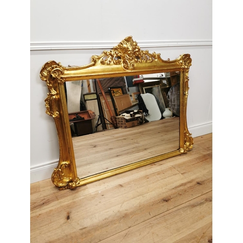 145 - 19th C. giltwood overmantle mirror {107 cm H x 136 cm W}.