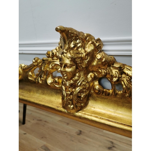 145 - 19th C. giltwood overmantle mirror {107 cm H x 136 cm W}.