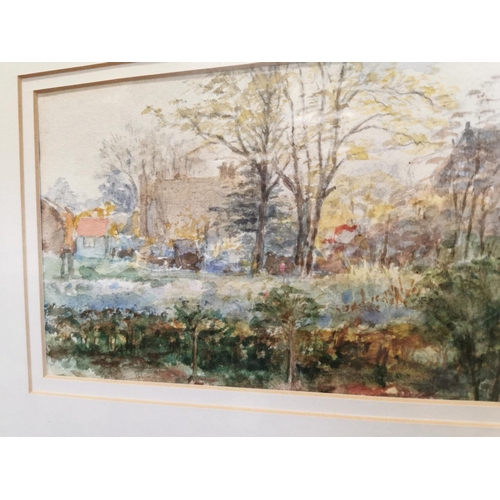 164 - Ethel Hampton Woodland Scene Watercolour mounted in a wooden frame { 30cm H X 42cm W }.