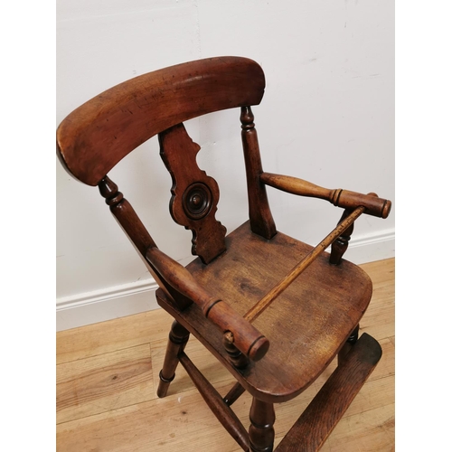 165 - 19th C. ash and elm child's Windsor arm chair {84 cm H x 36 cm W x 43 cm D}.